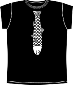 Галстук Рыба Black, рыбак, рыбалка